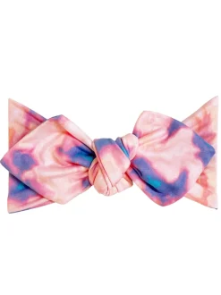 Top Knot Headband, Electric Pink Tie Dye