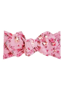 Top Knot Headband, Mauve Blooms