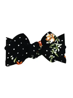 Top Knot Headband, Mustard Floral & Polka Dots