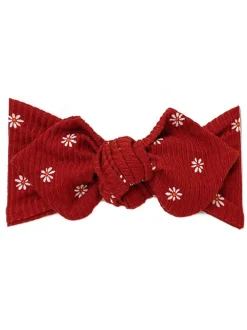 Top Knot Headband, Ribbed Rust Floral