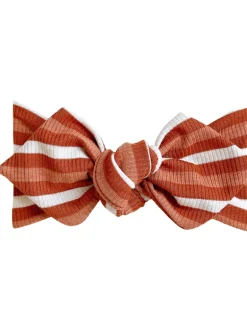 Top Knot Headband, Ribbed Clay Stripes