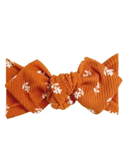 Top Knot Headband, Ribbed Terracotta Floral
