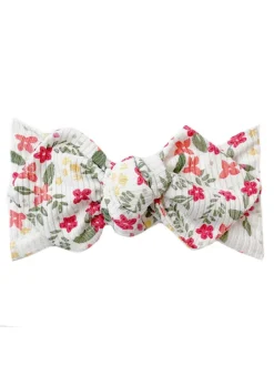 Top Knot Headband, Ribbed Tropical Floral