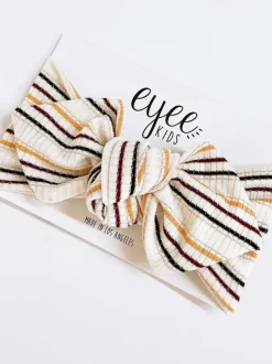 Top Knot Headband, Ribbed Autumn Shimmer Stripes