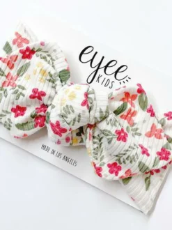 Top Knot Headband, Ribbed Tropical Floral
