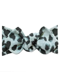 Top Knot Headband, Thermal Sky Blue Leopard