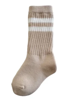 Tube Socks, Latte Stripe