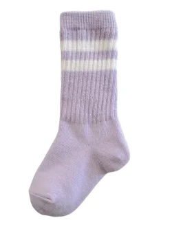 Tube Socks, Lavender Stripe