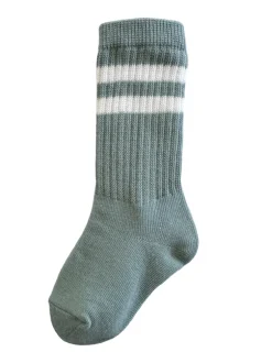Tube Socks, Sage Stripe