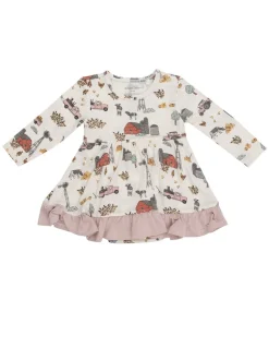 Twirly Bodysuit Dress, Hay Farmer Pink