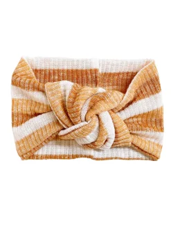 Twist Knot Headband, Terracotta Stripe
