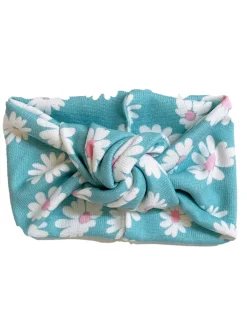 Twist Knot Headband, Baby Blue Daisy