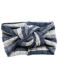 Twist Knot Headband, Blue Ombre Stripe