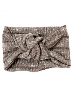 Twist Knot Headband, Mocha Stripe