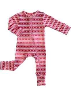Valentine Stripe / Organic 2-Way Zip Romper