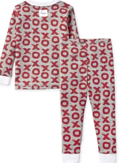 Valentine's Day Organic 2-Piece Pajama Set, X's and O's