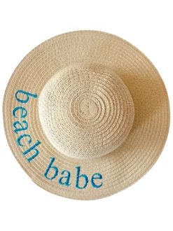 Wide Brim Woven Sunhat, Beach Babe