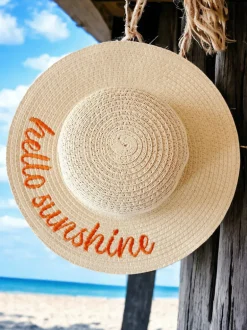 Wide Brim Woven Sunhat, Hello Sunshine