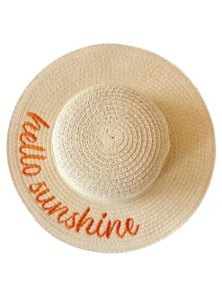 Wide Brim Woven Sunhat, Hello Sunshine