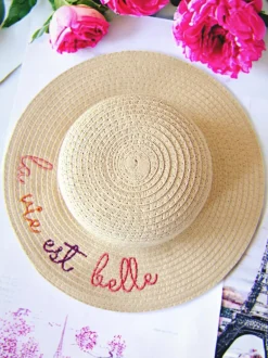 Wide Brim Woven Sunhat, La Vie est Belle