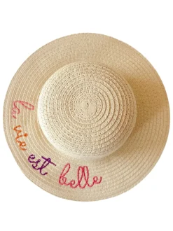 Wide Brim Woven Sunhat, La Vie est Belle