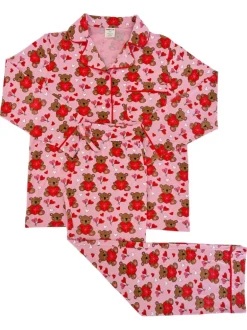 Women's Lounge Set, Valentine Bear Pink