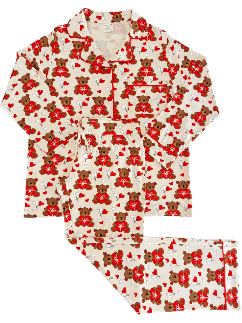 Women's Lounge Set, Valentine Bear