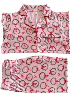Women's Lounge Set, Wreath Pink
