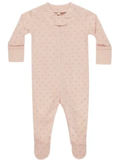 Zip Long Sleeve Footie, Dotty